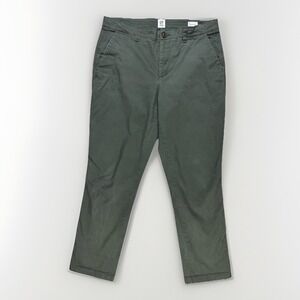Gap For Good Women's Girlfriend Khaki Chino Pants 10 Olive Green High Rise